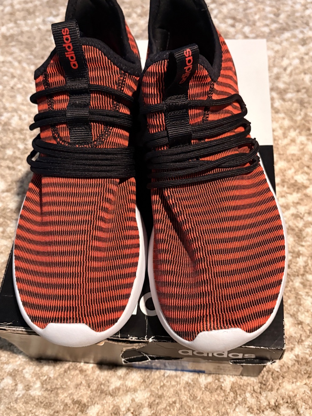 adidas Men’s Orange & Black Knit Lace-Up Sneakers